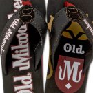 Old Milwaukee Beer Mens Sandals Black