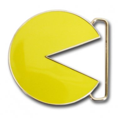 Pac-Man Nintendo Yellow Icon Chrome Belt Buckle