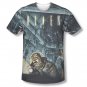 Alien Lurking Comic Sublimation T-Shirt Blue