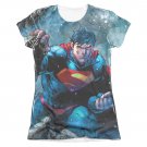 Superman Rumble Sublimation Juniors T-Shirt Blue