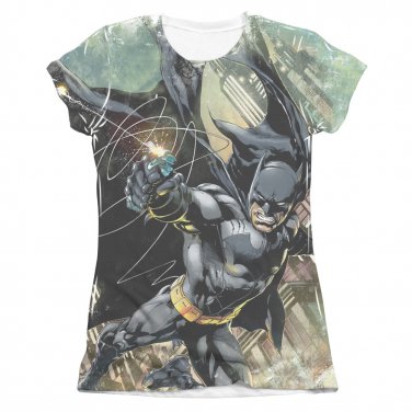 Batman Catch Sublimation Juniors Tee Shirt Black