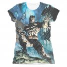 Batman Dark Knight Sublimation Juniors Tee Shirt Blue
