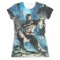 Batman Dark Knight Sublimation Juniors Tee Shirt Blue