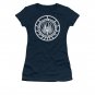 Battlestar Galactica Scratched Logo Juniors Tee Shirt Blue