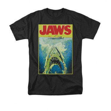 Jaws Bright Poster Tee Shirt Black
