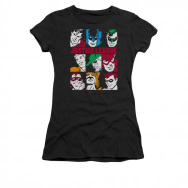 Justice League Blocks Juniors Tee Shirt Black