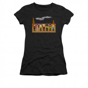 Star Trek TNG Trexel 8-Bit Pixel Juniors T-Shirt Black
