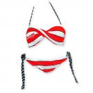 Budweiser Women's Striped Bikini Red