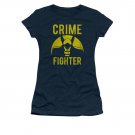 Batman Crime Fighter Juniors Tee Shirt Blue