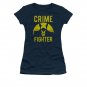 Batman Crime Fighter Juniors Tee Shirt Blue
