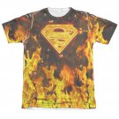 Superman Fire Logo Sublimation T-Shirt Orange