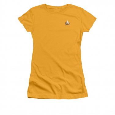 Star Trek TNG Engineering Uniform Costume Juniors T-Shirt Yellow