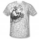 Popeye Many Faces Sublimation T-Shirt White