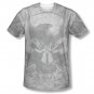 Batman Men's Sublimation Rooted Bat Skull Tee Shirt Gray