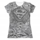 Superman Rocky & Rumble Sublimation Juniors T-Shirt Gray