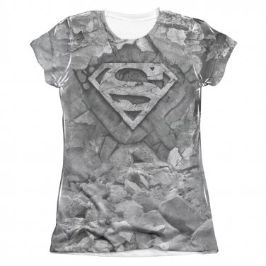 Superman Rocky &amp; Rumble Sublimation Juniors T-Shirt Gray