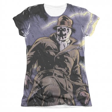 Watchmen Rorschach Storm Sublimation Juniors T-Shirt Gray