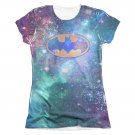 Batman Juniors Galaxy Symbol Sublimation Tee Shirt Blue