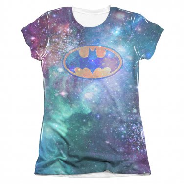 Batman Juniors Galaxy Symbol Sublimation Tee Shirt Blue