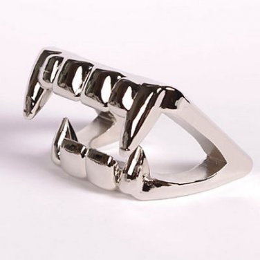 Bite Me Vampire Teeth Bottle Opener Silver