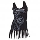 Sons of Anarchy Faded Logo Reaper Tassels Womens' Tank Top Black