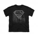 Superman Skyline Youth Unisex T-Shirt Black