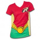 Batman Robin Juniors Costume DC Comics T Shirt with Cape and Yellow Red