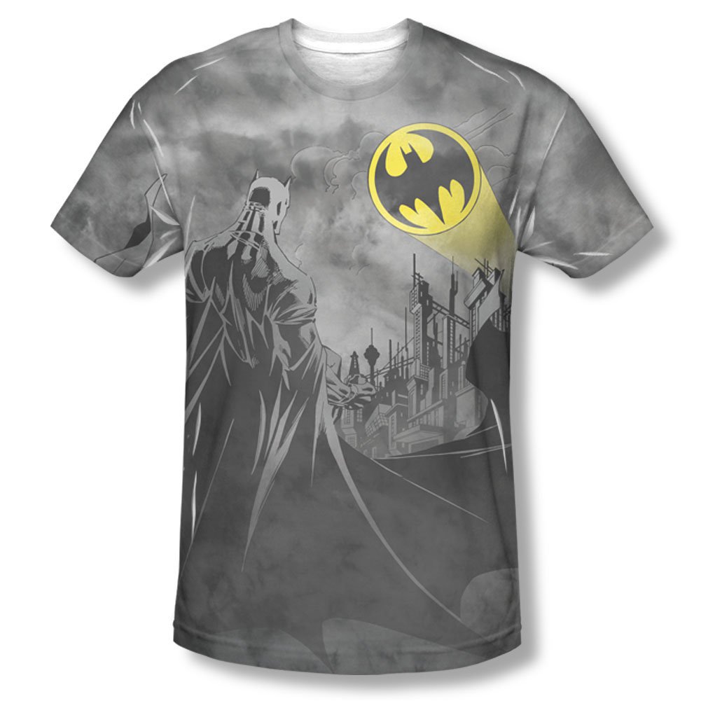 Batman Heed The Call Sublimation Tee Shirt Gray