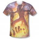 Alien Lightning And Fire Sublimation T-Shirt Yellow