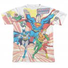 Justice League Coming At You Sublimation Tee Shirt White