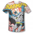 Batman Men's Comic Cover Sublimation Tee Shirt White