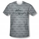 Batman Men's Bat Argyle Sublimation Tee Shirt Gray