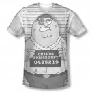 Family Guy Peter Mug Shot Sublimation T-Shirt White