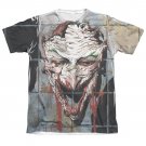 Batman Joker Men's Sublimation Smile Tee Shirt Gray