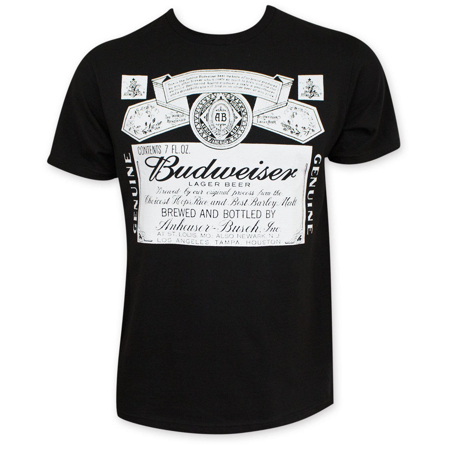 Budweiser Men's Beer Logo T-Shirt Black