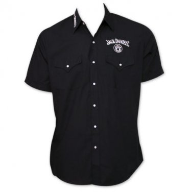 Jack Daniel's Whiskey Button-Up Dress Shirt Black