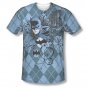 Batman Argyle Sublimation Tee Shirt Blue