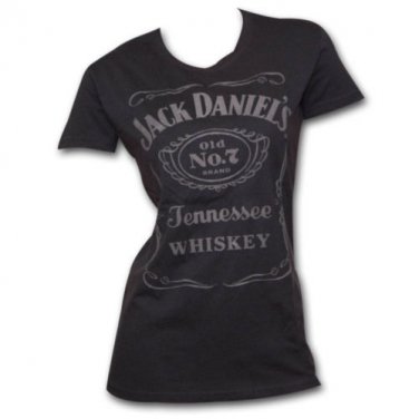 Jack Daniel's Raised Logo Juniors T Shirt Black