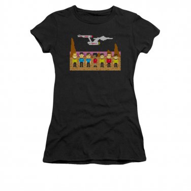 Star Trek TOS Trexel 8-Bit Pixel Juniors T-Shirt Black