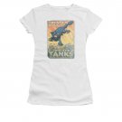 US Army Treat Em Rough Juniors T-Shirt White
