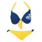 Corona Extra Women's Front Tie Underwire Push Up Side Tie Bottom Bikini Blue
