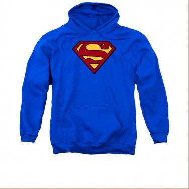 Superman Embroidered Pullover Hoodie Blue