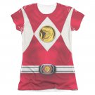 Power Rangers Emblem Costume Sublimation Juniors T-Shirt Red
