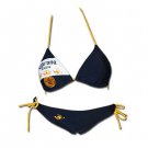 Corona Extra Label Design White Navy Bikini Swimsuit Blue
