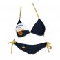 Corona Extra Label Design White Navy Bikini Swimsuit Blue