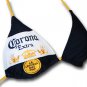Corona Extra Label Design White Navy Bikini Swimsuit Blue