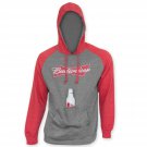 Budweiser Men's Raglan Sleeve Beer Pouch Hooded Sweatshirt Gray