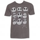 The Nightmare Before Christmas Jack Faces TShirt Gray