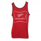 Miller High Life Men's White Logo Tank Top Red