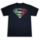 Superman Men's Mexican Flag Shield Tee Shirt Blue